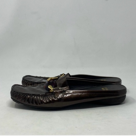 Stuart Weitzman Women’s Softrock Brown Patent Leather Mules / Loafers Size 8 - Picture 3 of 4
